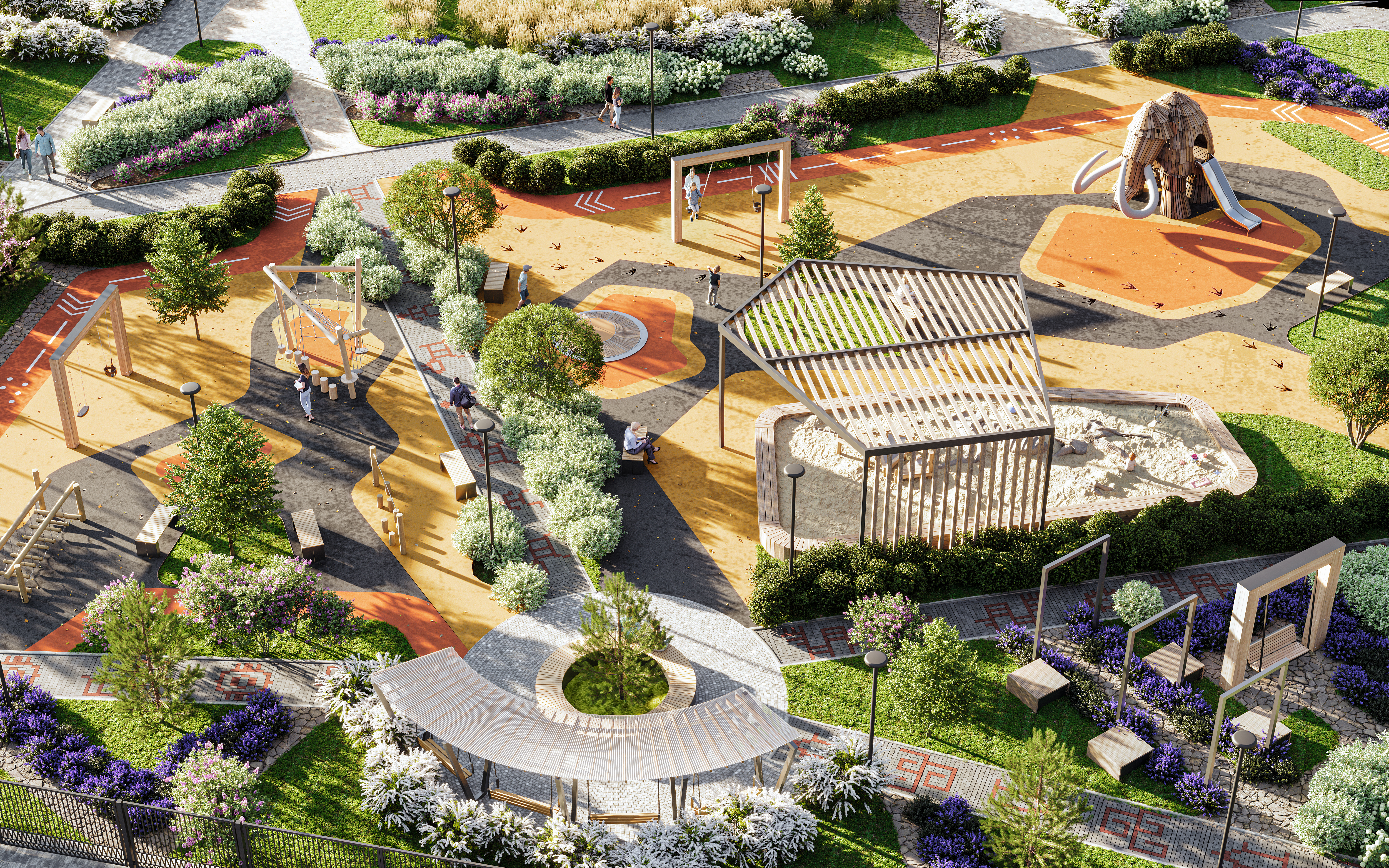 Двор-парк
с мамонтом